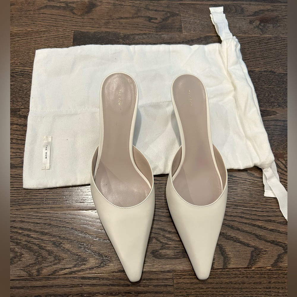The Row White Cybil Mules Size 39.5